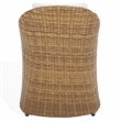 Pemberly Row Wood and Aluminum Wicker Outdoor Dining Chair in Natural/White