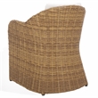 Pemberly Row Wood and Aluminum Wicker Outdoor Dining Chair in Natural/White