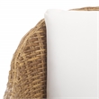 Pemberly Row Wood and Aluminum Wicker Outdoor Dining Chair in Natural/White