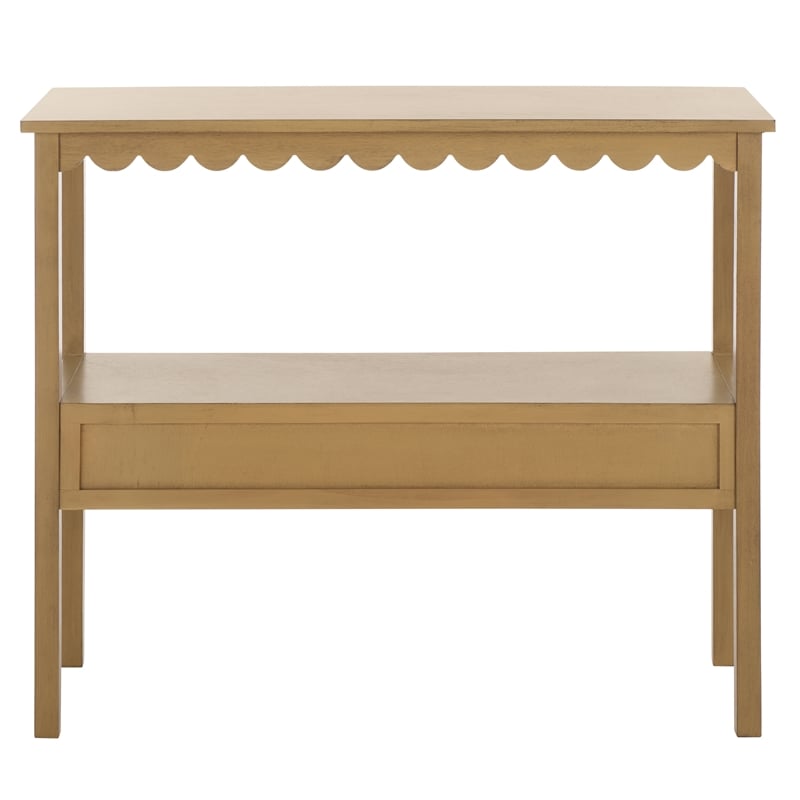 Pemberly Row Modern / Contemporary Wood Lower 2 Drw Console in Brown