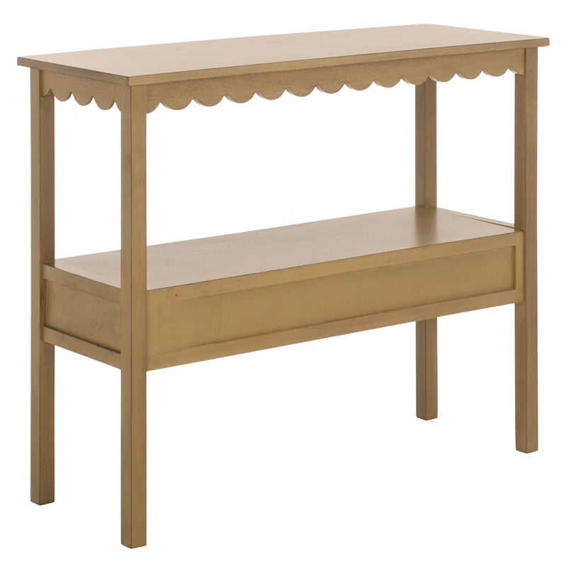 Pemberly Row Modern / Contemporary Wood Lower 2 Drw Console in Brown
