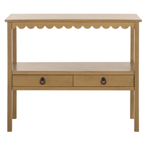 Pemberly Row Modern / Contemporary Wood Lower 2 Drw Console in Brown