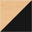 Pemberly Row Right-Hand Single Pedestal File Office Desk in Black / Maple