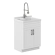 Pemberly Row 24-inch ABS Utility Sink & Cabinet in Pure White