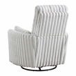 Pemberly Row Modern Corduroy Swivel Glider Reclining Chair in Gray