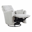 Pemberly Row Modern Corduroy Swivel Glider Reclining Chair in Gray