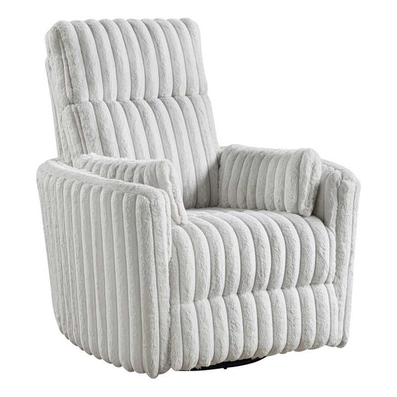 Pemberly Row Modern Corduroy Swivel Glider Reclining Chair in Gray