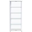 Pemberly Row 4-Shelf Wood Display Curio Cabinet with LED Lighting in White