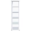 Pemberly Row 4-Shelf Wood Display Curio Cabinet with LED Lighting in White