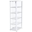 Pemberly Row 4-Shelf Wood Display Curio Cabinet with LED Lighting in White