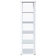 Pemberly Row 4-Shelf Wood Display Curio Cabinet with LED Lighting in White
