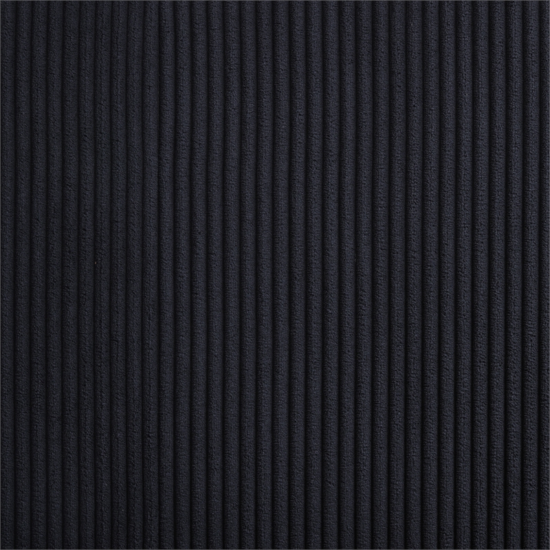 Pemberly Row Wingback Upholstered Fabric Queen Fireplace Bed Black