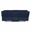 Pemberly Row Contemporary Corduroy Double Reclining Sofa in Blue