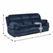 Pemberly Row Contemporary Corduroy Double Reclining Sofa in Blue