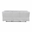Pemberly Row Contemporary Corduroy Double Reclining Sofa in Gray