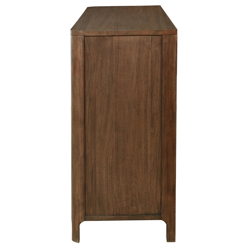 Pemberly Row 8-Drawer Rectangular Mid-Century Wood Dresser in Walnut