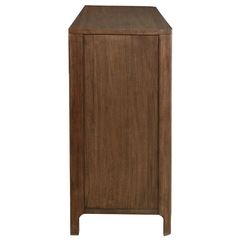 Pemberly Row 8-Drawer Rectangular Mid-Century Wood Dresser in Walnut