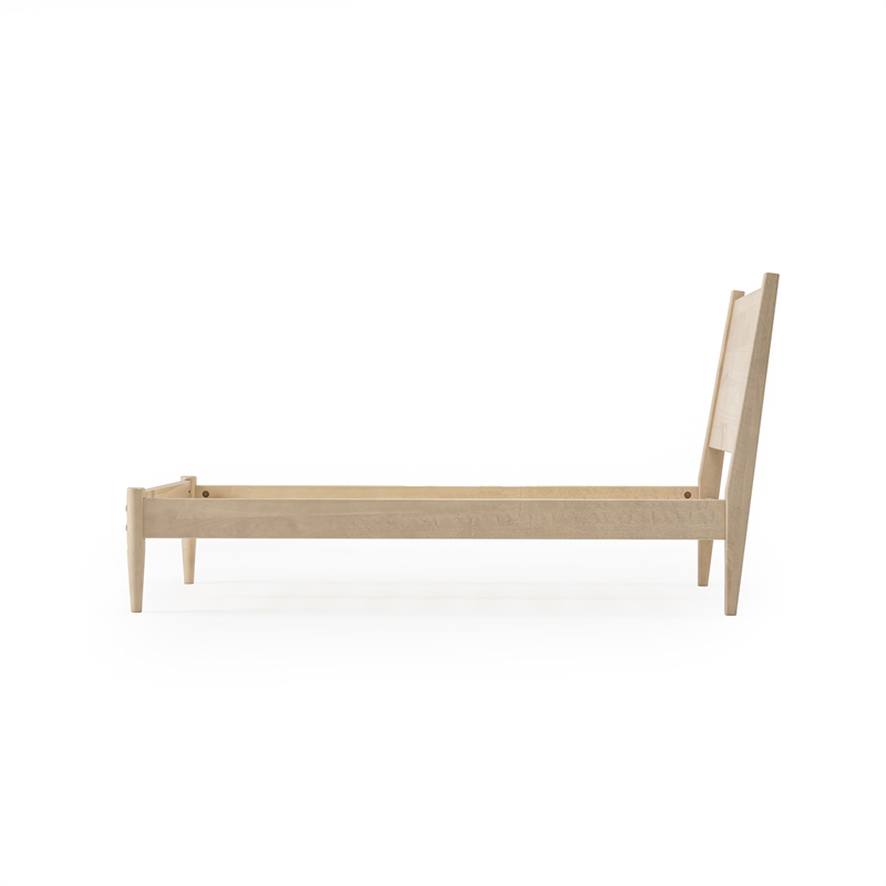 Pemberly Row Mid-Century Wood Twin Panel Bed Twin in Light Oak