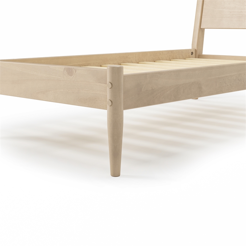 Pemberly Row Mid-Century Wood Twin Panel Bed Twin in Light Oak