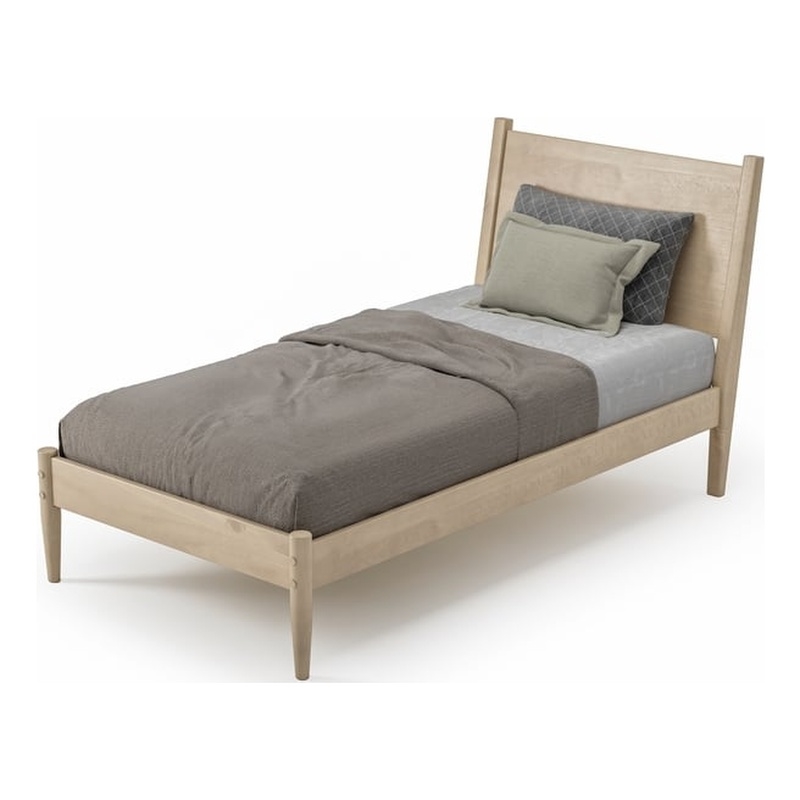 Pemberly Row Mid-Century Wood Twin Panel Bed Twin in Light Oak
