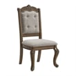 Pemberly Row Dining Side Chair Set with Beige Fabric in Walnut