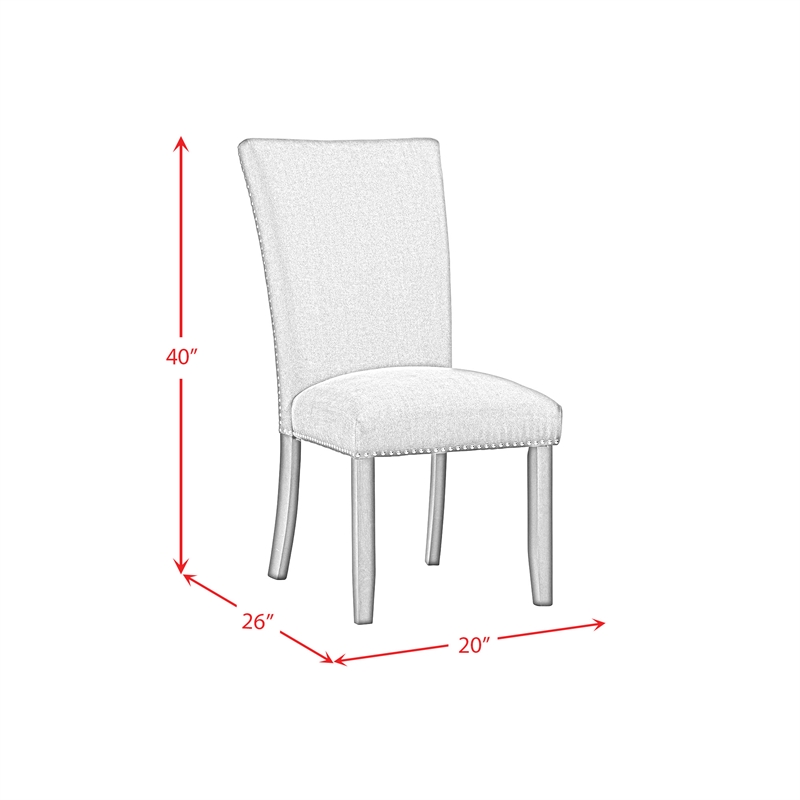 Pemberly Row Modern / Contemporary Dining Side Chair Set in Charcoal