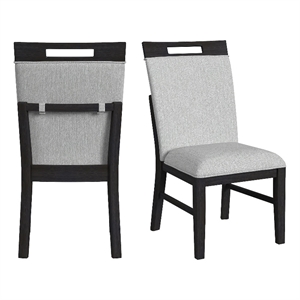 Pemberly Row Modern / Contemporary Dining Side Chair Set in Charcoal