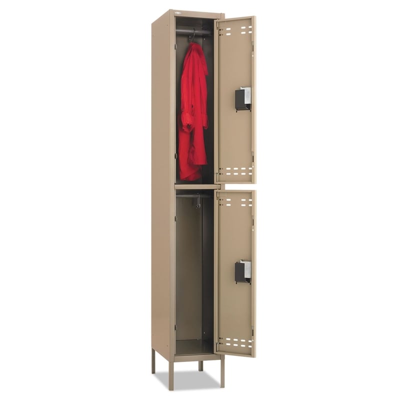 Pemberly Row Modern / Contemporary Double Tier Locker in Tan