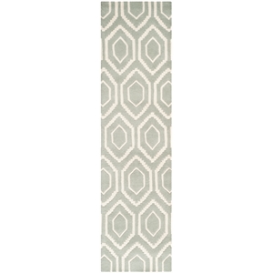 Pemberly Row Contemporary 2'-3&quot X 9' Wool Hand Tufted Rug in Gray/Ivory
