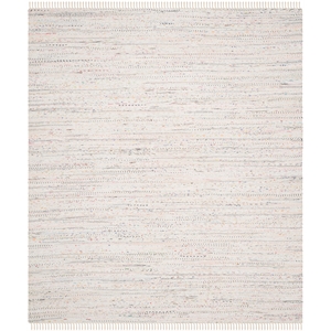 Pemberly Row 8'-0&quot x 10'-0&quot Cotton Hand Woven Rug in Ivory/Multi-Color
