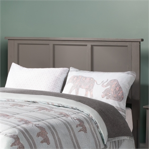 Pemberly Row Madison Full Solid Wood Panel Headboard in Grey