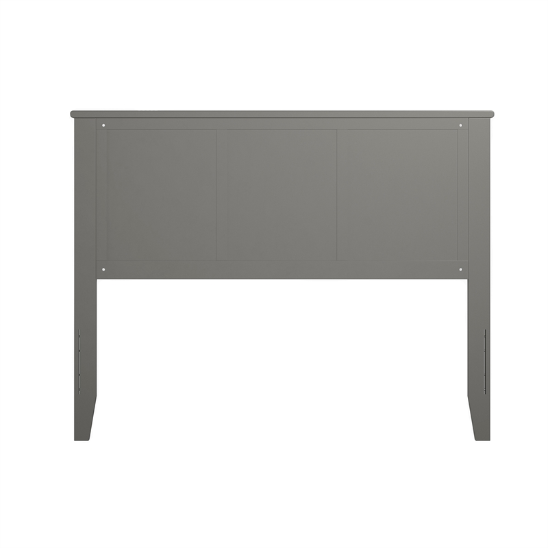 Pemberly Row Madison Full Solid Wood Panel Headboard in Grey