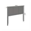 Pemberly Row Madison Full Solid Wood Panel Headboard in Grey
