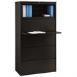 Pemberly Row 36-in Wide Metal 5 Drawer Lateral Filing Cabinet Black