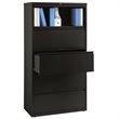 Pemberly Row 36-in Wide Metal 5 Drawer Lateral Filing Cabinet Black