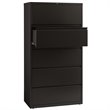 Pemberly Row 36-in Wide Metal 5 Drawer Lateral Filing Cabinet Black