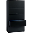 Pemberly Row 36-in Wide Metal 5 Drawer Lateral Filing Cabinet Black