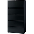 Pemberly Row 36-in Wide Metal 5 Drawer Lateral Filing Cabinet Black