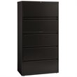 Pemberly Row 36-in Wide Metal 5 Drawer Lateral Filing Cabinet Black