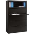 Pemberly Row 42-in Wide Metal 5 Drawer Lateral Filing Cabinet Black