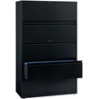 Pemberly Row 42-in Wide Metal 5 Drawer Lateral Filing Cabinet Black