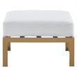 Pemberly Row Modern Outdoor Ottoman in White and French Gold