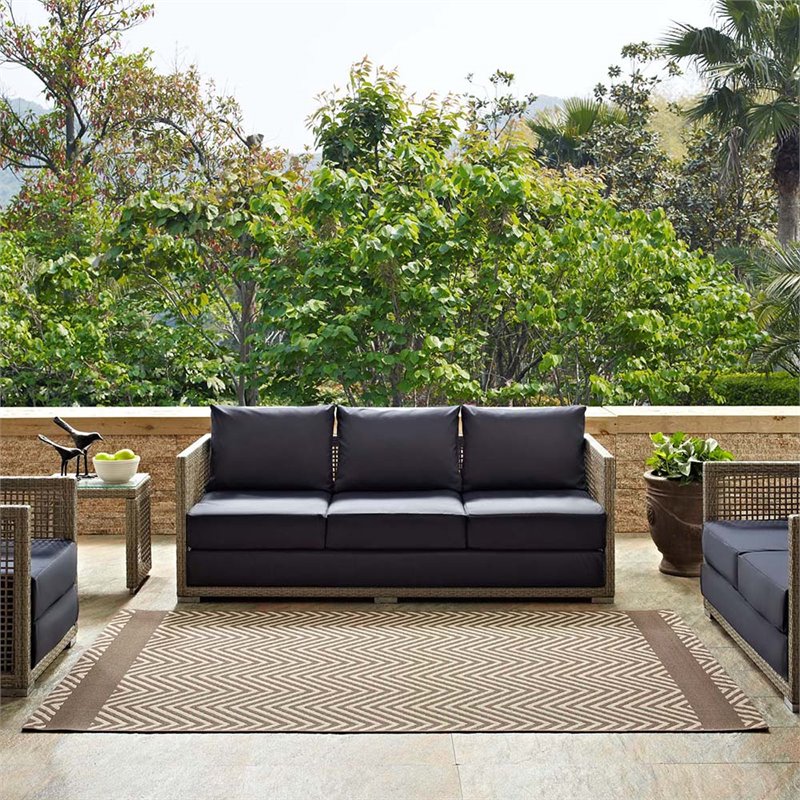 Pemberly Row Modern / Contemporary 8' x 10' Area Rug in Beige