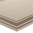 Pemberly Row Solid Border Indoor and Outdoor Area Rug - Light/Dark Beige