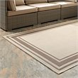 Pemberly Row Solid Border Indoor and Outdoor Area Rug - Light/Dark Beige