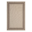 Pemberly Row Solid Border Indoor and Outdoor Area Rug - Light/Dark Beige