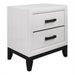 Pemberly Row Modern White and Black Wood 2-Drawer Nightstand
