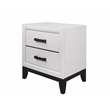 Pemberly Row Modern White and Black Wood 2-Drawer Nightstand