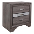 Pemberly Row Contemporary Contemporary Melamine Gray Wood 3- Drawer Nightstand