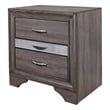 Pemberly Row Contemporary Contemporary Melamine Gray Wood 3- Drawer Nightstand